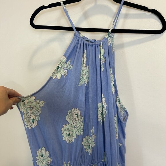 NWT Old Navy Women's XXL 2XL Blue Floral Print Halter Tie Neck Short Dress - Picture 4 of 12